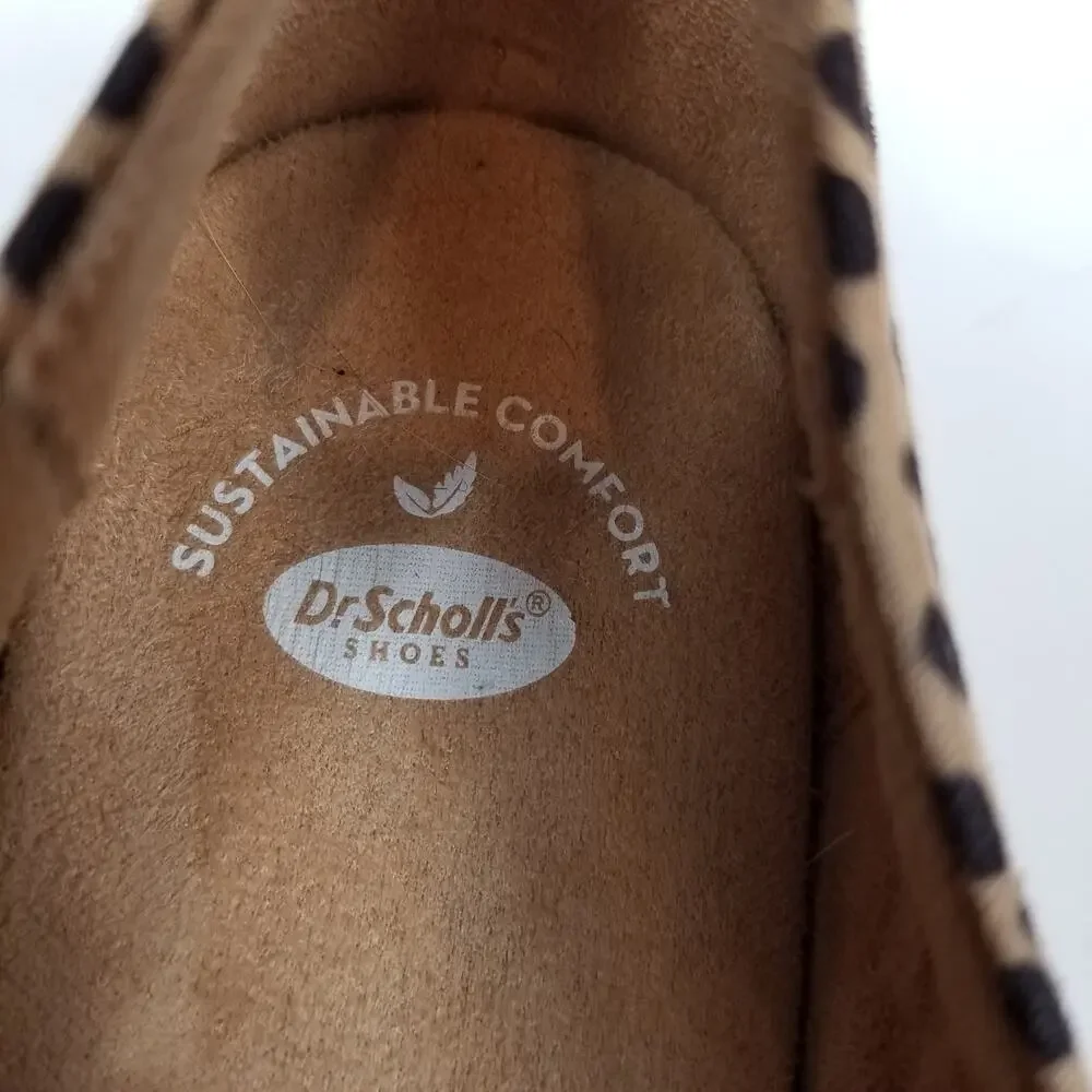 Dr. Scholl's Women's Discovery Cheetah Print Platform Espadrilles Tan Black 11